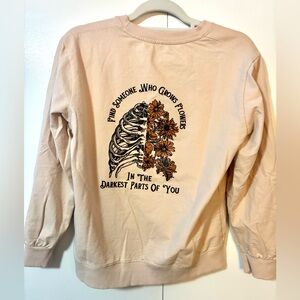 Zach Bryan "Sun To Me" Lyric Sweatshirt - Ribcage & Sunflowers - M